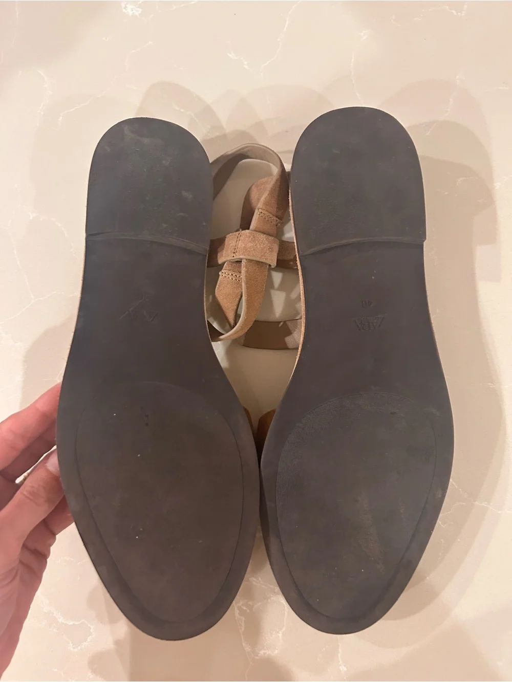 Zara Tan Suede Fisherman Sandals - Picture 6 of 6